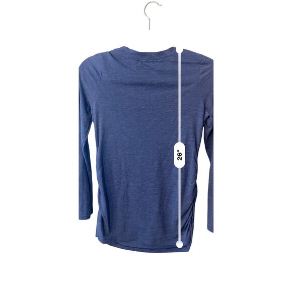 Old Navy Maternity Purple Henley Cotton Top Roll Tab Sleeves Size XS Extra Small - Picture 6 of 7